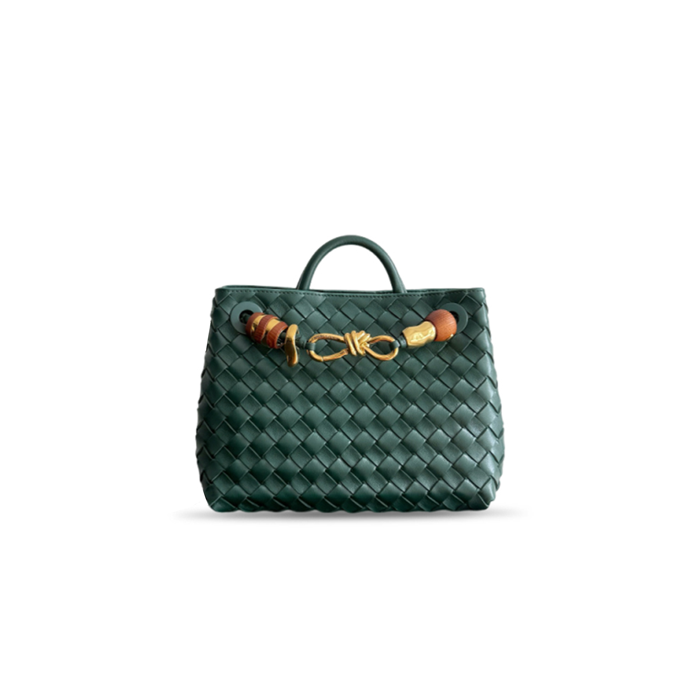 BOTTEGA VENETA SMALL ANDIAMO EMERALD BAG 743568 (25*22*10.5cm) 